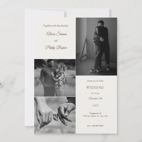 Photo collage modern Wedding Invitation