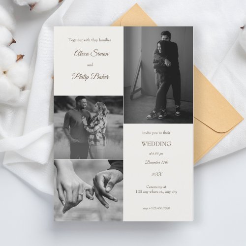 Photo collage modern Wedding Invitation