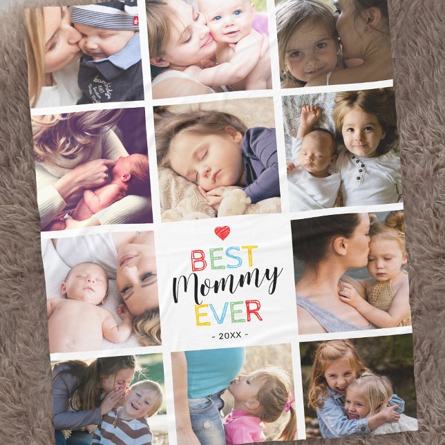 Photo Collage Mom Fleece Blanket (Creator Uploaded)