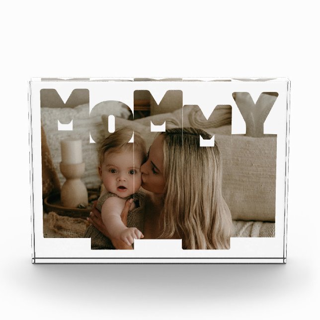 Photo Collage Mom, Mommy Mothers day Gift Block (Front)