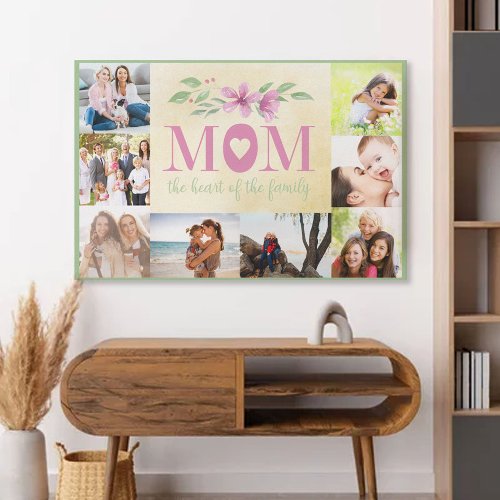Photo Collage _ Mom the Heart of the Family Canvas Print