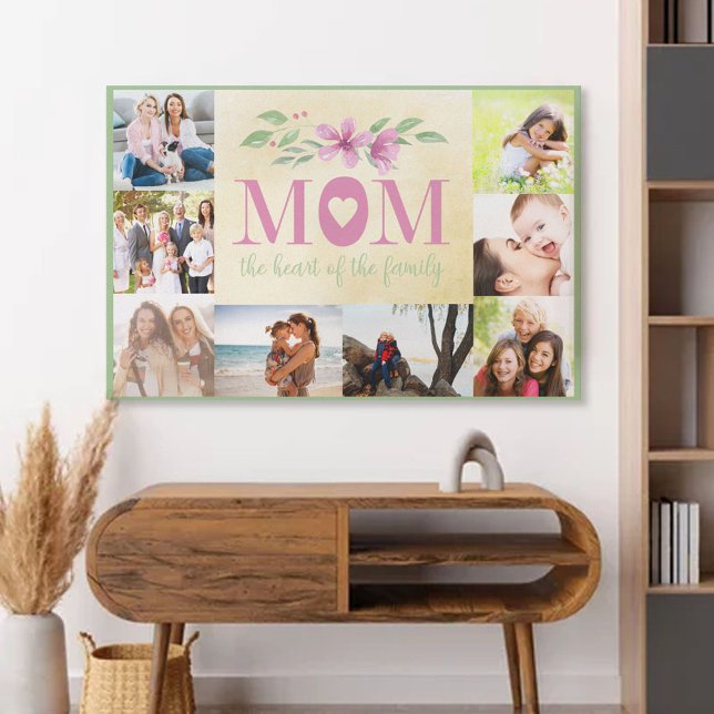 Photo Collage - Mom the Heart of the Family Canvas Print (Creator Uploaded)