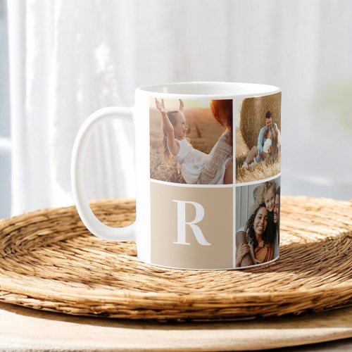 Photo Collage Monogram Coffee Mug