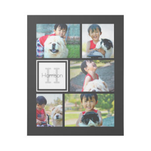 Photo Collage Monogram Five Pictures Gallery Wrap