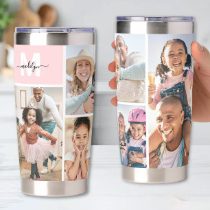 Photo Collage Monogram Picture Insulated Tumbler