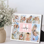 Photo Collage Monogram Picture Plaque<br><div class="desc">Personalized Monogram Photo Plaque with Easel Stand. This simple and elegant photo plaque is a beautiful way to showcase your favorite memories. The layout includes space for five photos, creating a clean and balanced design that highlights family moments, travel highlights, or any special snapshots you want to keep close. At...</div>