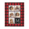 Photo Collage Monogram Red Black Buffalo Plaid