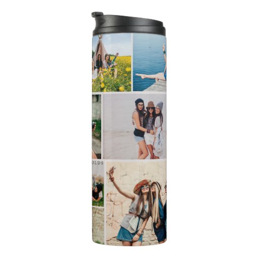 Photo Collage & Monogram Thermal Tumbler | Zazzle