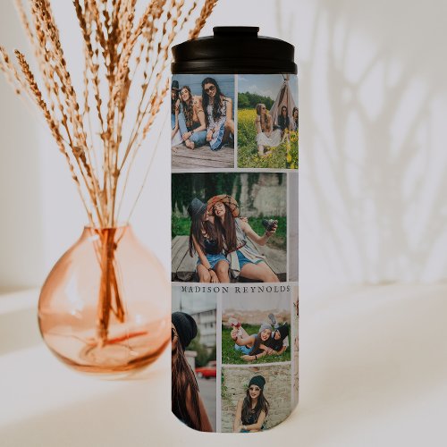 Photo Collage  Monogram Thermal Tumbler