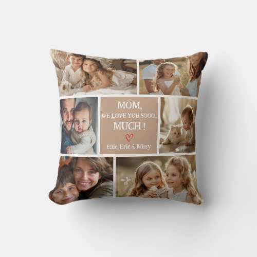 Photo Collage Mothers Day Pillow Create Your Own