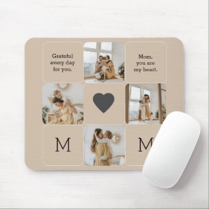 Photo Collage Mousepad with Custom Message for Mom