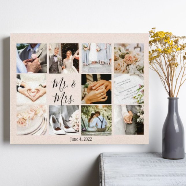 Photo Collage Newlyweds Create Your Own Modern  Canvas Print (Creator Uploaded)