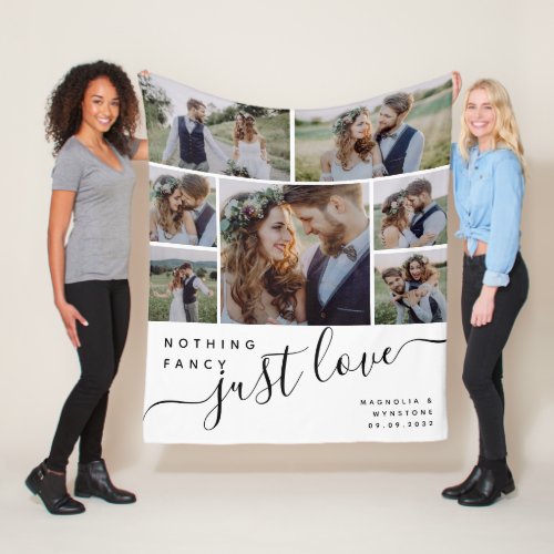 Photo Collage Nothing Fancy Just Love  Fleece Blanket