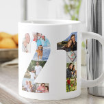 Photo Collage Number 21 - 21st Birthday Giant Coffee Mug<br><div class="desc">Personalized Giant Mug for 21st Birthday. Create your own photo collage using your favorite photos. Your photographs will automatically display in the shape of the number 21 on both sides of the mug. The photo collage holds a mixture of square, portrait and landscape pictures to give you good flexibility of...</div>