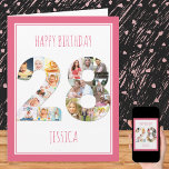 Photo Collage Number 28 Pink 28th Birthday Card<br><div class="desc">Unique and personalized 28th birthday photo card. The photo template is set up for you to add your favorite pictures to this number 28 photo collage plus an extra special photo inside. You can also add a name or relation (eg daughter, sister) to the front and customize the birthday greeting...</div>