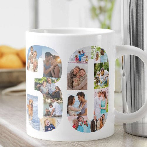 Photo Collage Number 30 _ 30th Birthday Giant Coffee Mug
