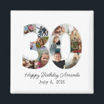 Photo Collage Number 30 - 30th Birthday Magnet<br><div class="desc">Photo Collage Number 30 - 30th Birthday magnet</div>