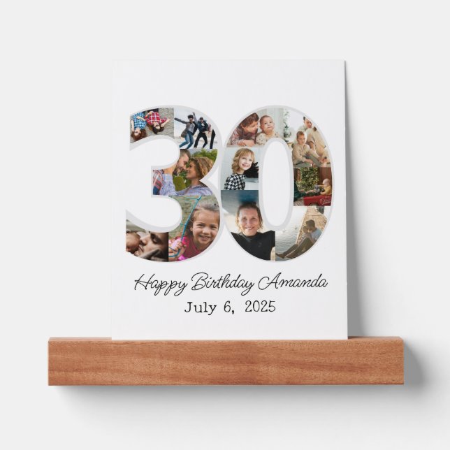 Photo Collage Number 30 - 30th Birthday Picture Ledge (Front)