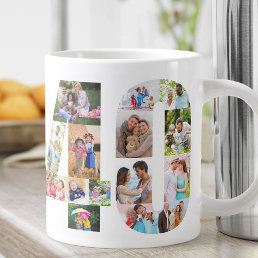 Photo Collage Number 40 - 40th Birthday Giant Coffee Mug