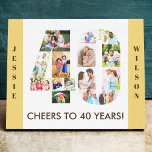 Photo Collage Number 40 Neutral 40th Birthday Canvas Print<br><div class="desc">Create your own unique 40th Birthday Gift. This smart canvas is a great way to display your photo collage. The template is set up ready for you to add your favorite photos, which will automatically appear in the shape of the number 40. You can also add your name and birth...</div>