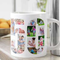 Photo Collage Number 50 - 50th Birthday Giant Coffee Mug