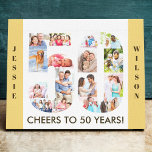 Photo Collage Number 50 Neutral 50th Birthday Canvas Print<br><div class="desc">Create your own unique 50th Birthday Gift. This smart canvas is a great way to display your photo collage. The template is set up ready for you to add your favorite photos, which will automatically appear in the shape of the number 50. You can also add your name and birth...</div>