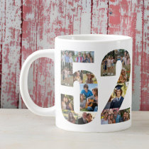 Photo Collage Number 52 - 52nd Birthday Giant Coffee Mug