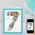 Photo Collage Number 7 Boy's 7th Birthday Card<br><div class="desc">Unique and personalized 7th birthday photo card for a young boy. The photo template is set up for you to add your favorite pictures to this number 7 photo collage plus an extra special photo inside. You can also add his name to the front and customize the birthday greeting inside....</div>