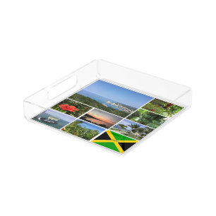 Photo Collage of Jamaica Acrylic Tray