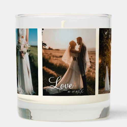 Photo Collage of Wedding Simple Keepsake  Scented Candle