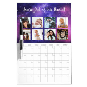 Photo Collage Outer Space Sky Dry Erase Calendar Board