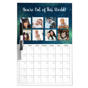 Photo Collage Outer Space Sky Dry Erase Calendar Board