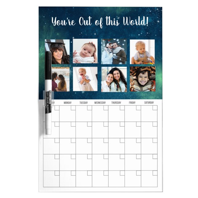 Photo Collage Outer Space Sky Dry Erase Calendar Dry Erase Board (Front)