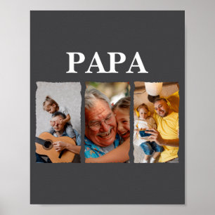 Photo Collage Papa D Gift  Poster