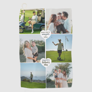 Photo Collage Perfect Moments Fathers Day Golf Towel