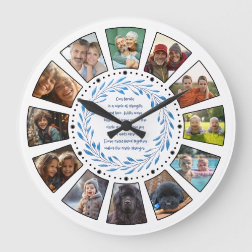 Photo Collage Personalize  Large Clock