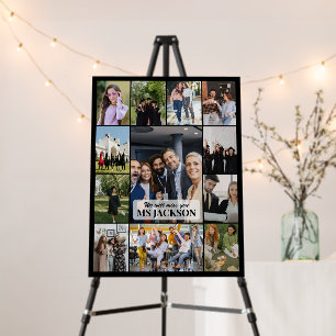 Photo Collage Personalized 12 Picture 18x24 Black Foam Board