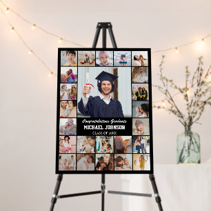 Photo Collage Personalized 24 Picture 18x24 Black Foam Board