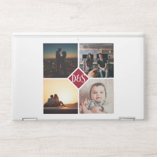 Photo Collage Personalized 4 Monogram Template HP Laptop Skin
