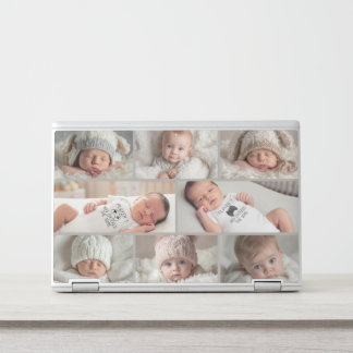 Photo Collage Personalized 8 Photos Custom Text HP Laptop Skin