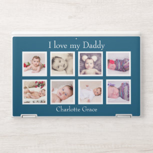 Photo Collage Personalized 8 Photos Custom Text HP Laptop Skin