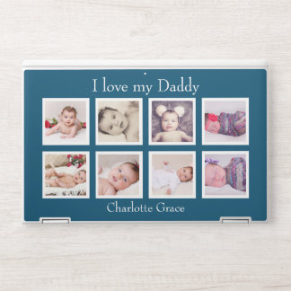 Photo Collage Personalized 8 Photos Custom Text HP Laptop Skin