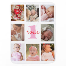 Photo Collage Personalized Baby Name Monogram Gift