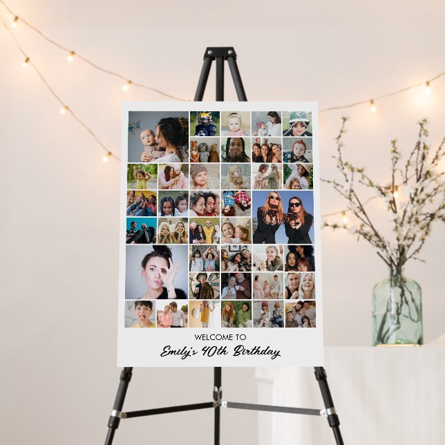Photo Collage Personalized Birthday Decor Foam Board (In Situ (Stand))