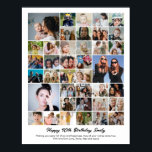 Photo Collage Personalized Birthday Gift Poster<br><div class="desc">Turn your favorite photos into a stunning piece of wall art. This custom photo collage poster is the perfect way to tell your story, capturing a lifetime of memories in one beautiful display. With 100% personalization, you can easily upload your own photos and customize the text, fonts, and colors to...</div>