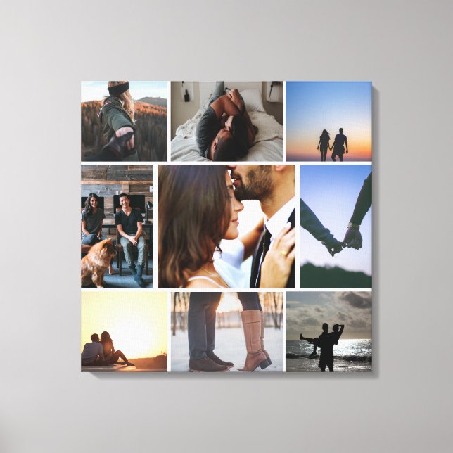 Photo Collage Personalized Canvas Print (Front)