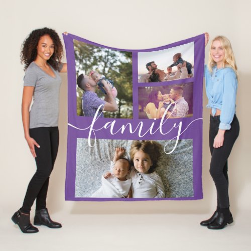 Photo Collage Personalized DIY Custom Family Fleece Blanket