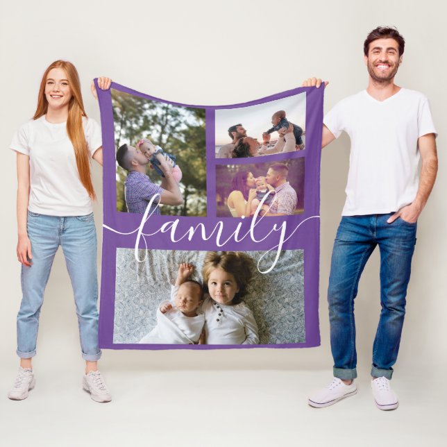 Photo Collage Personalized DIY Custom Family Fleece Blanket (In Situ)