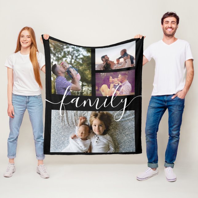 Photo Collage Personalized DIY Custom Family Fleece Blanket (In Situ)