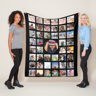 Photo Collage Personalized DIY Custom Fleece Blanket